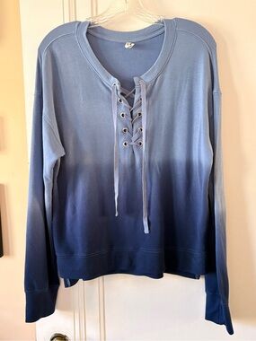 Y2K Mudd blue ombre laceup sweatshirt